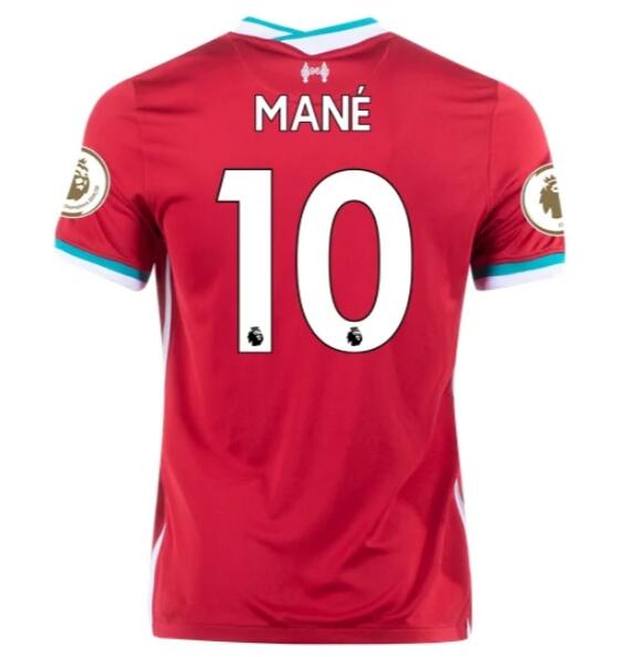 Liverpool Home Kit Soccer Jersey SADIO MANÉ #10 2020/21